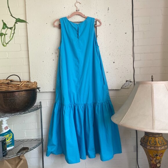 The Drop | Sky Blue Ilana Loose Sleeveless Wide-Hem Poplin Maxi Dress Medium - Picture 5 of 8